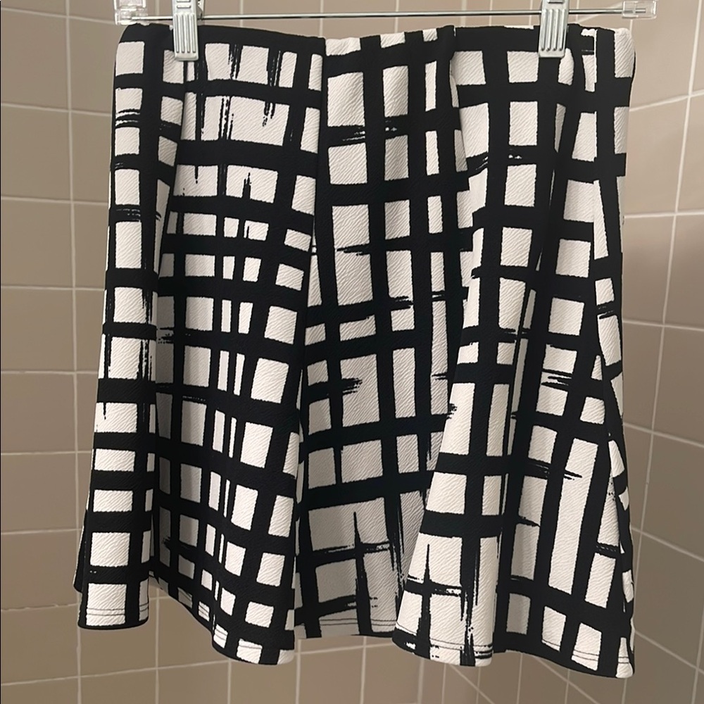 Black and White Checkered Mini Skirt